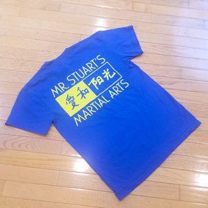 Cobalt Blue short sleeved Martial Arts Themed Tee